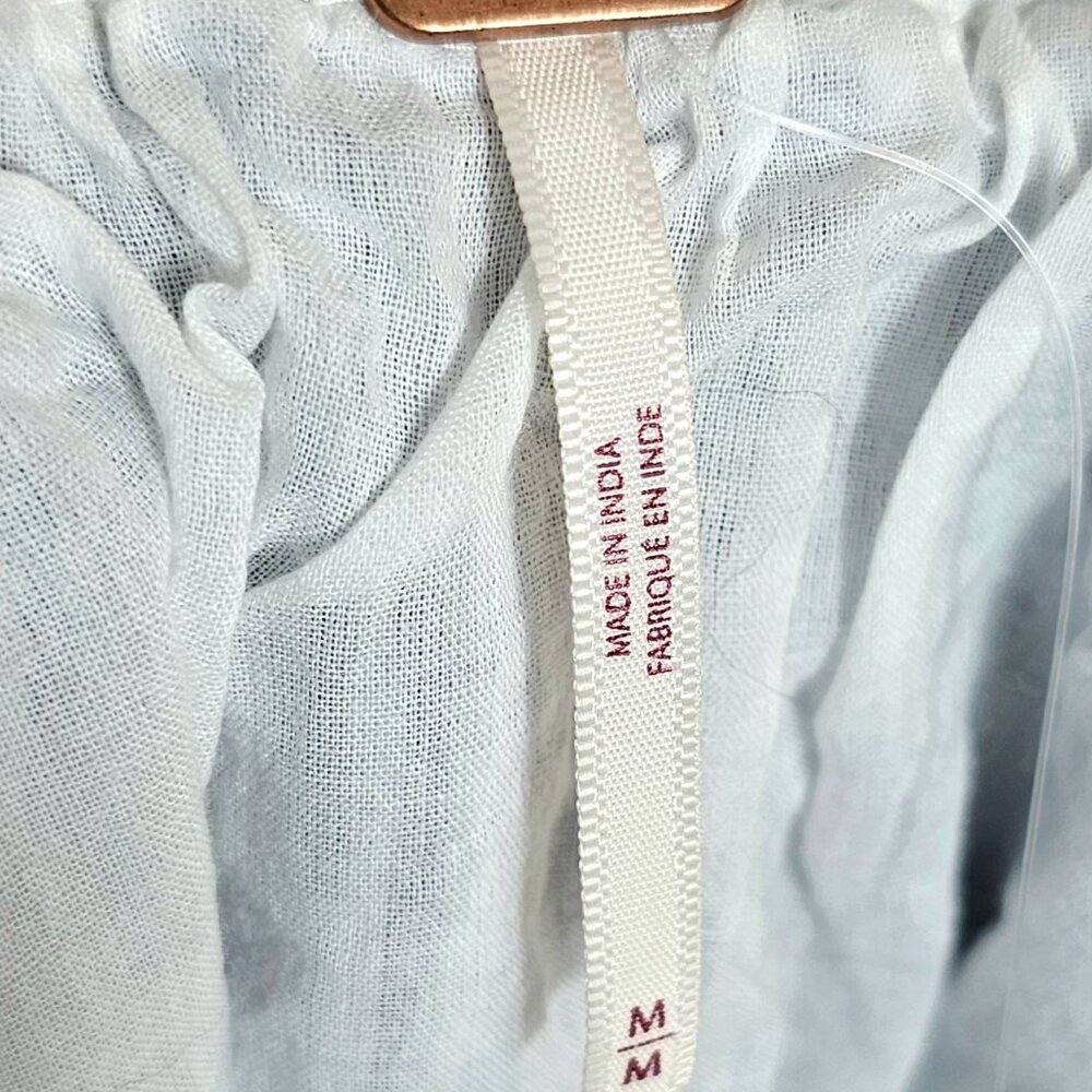 Free People Juni Maxi Dress | Ivory Blue Stripe Smocked Tiered Maxi | NWT | sz M - Picture 8 of 9